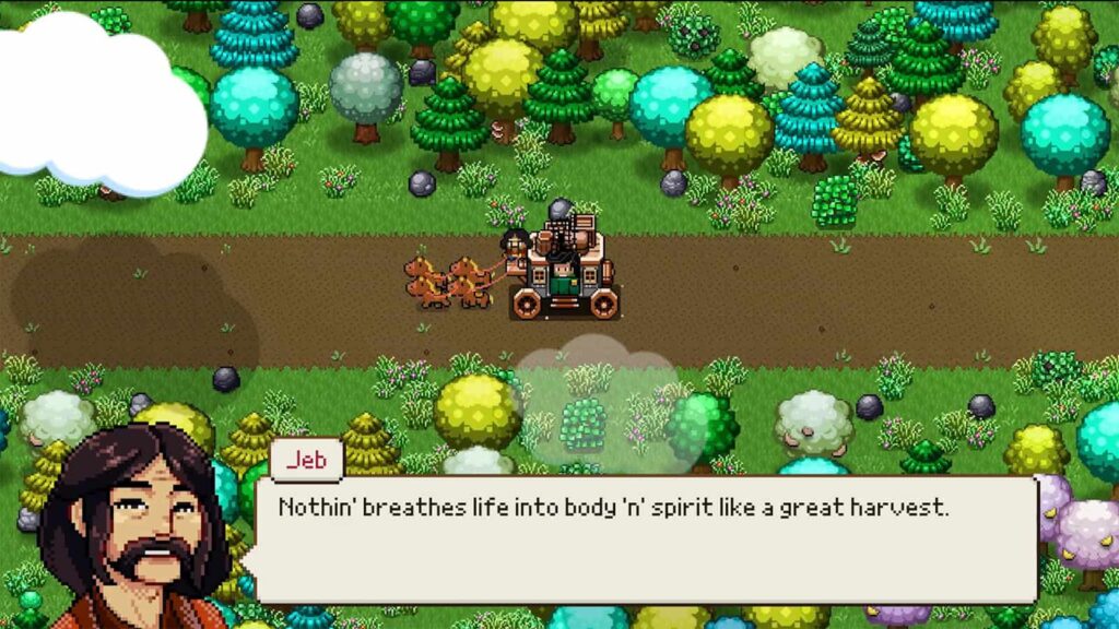 An official screenshot from my demo of Cattle Country, showing the introduction.