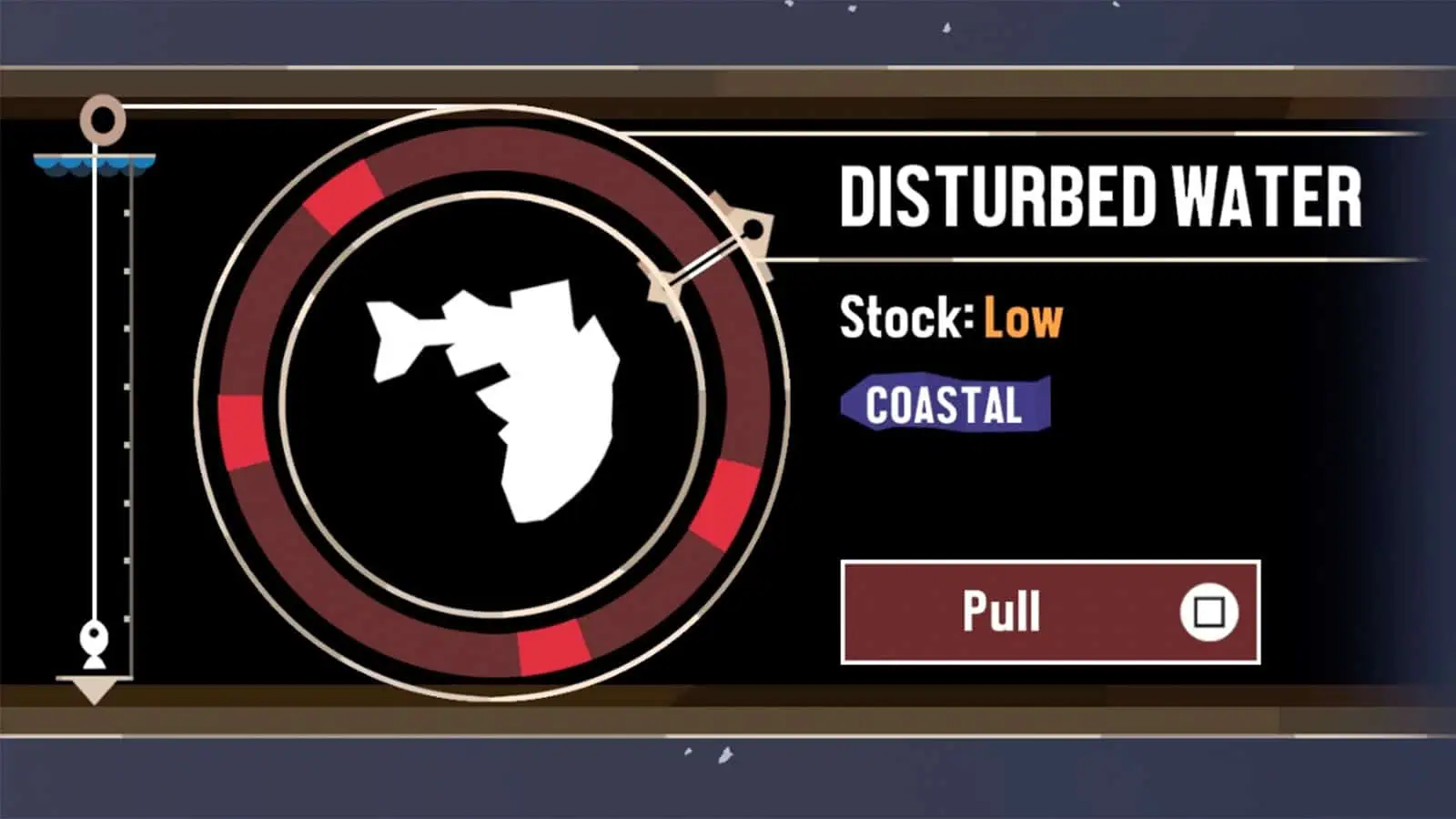 A screenshot from my Dredge game showing one of the many fishing mini-games.