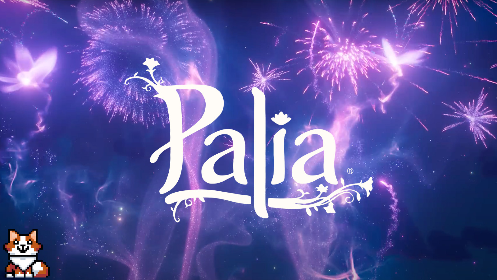 A screenshot from the Palia cinematic trailer featuring the official game logo.