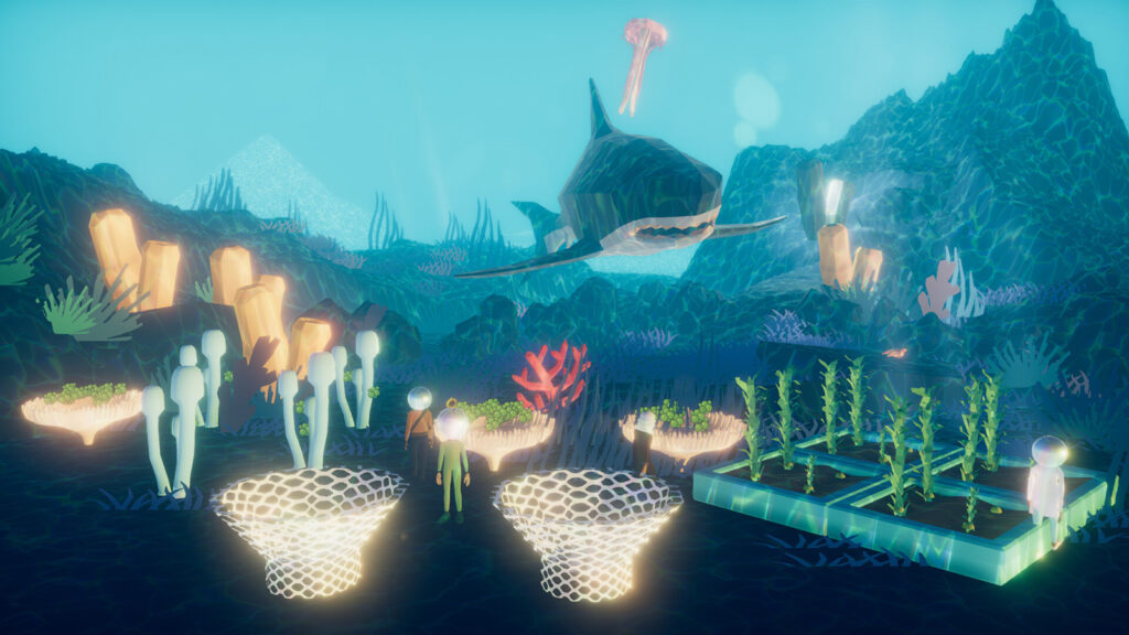 An official screenshot of Havendock, showing some of the environments you can explore.