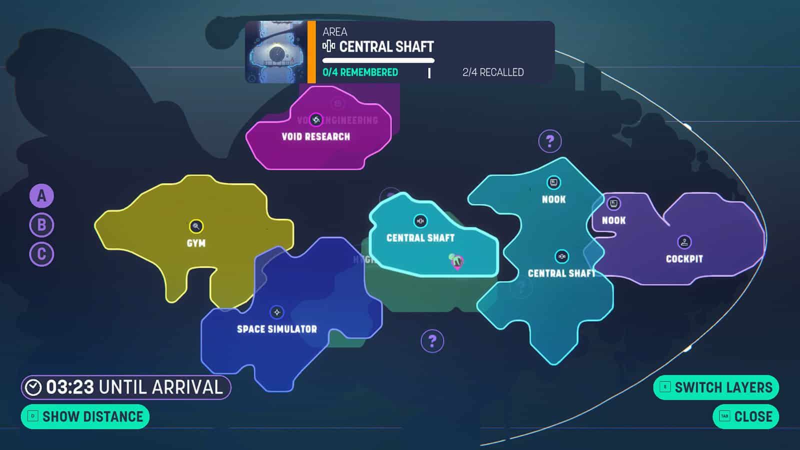 A screenshot showing the ship's map in Space Sprouts.