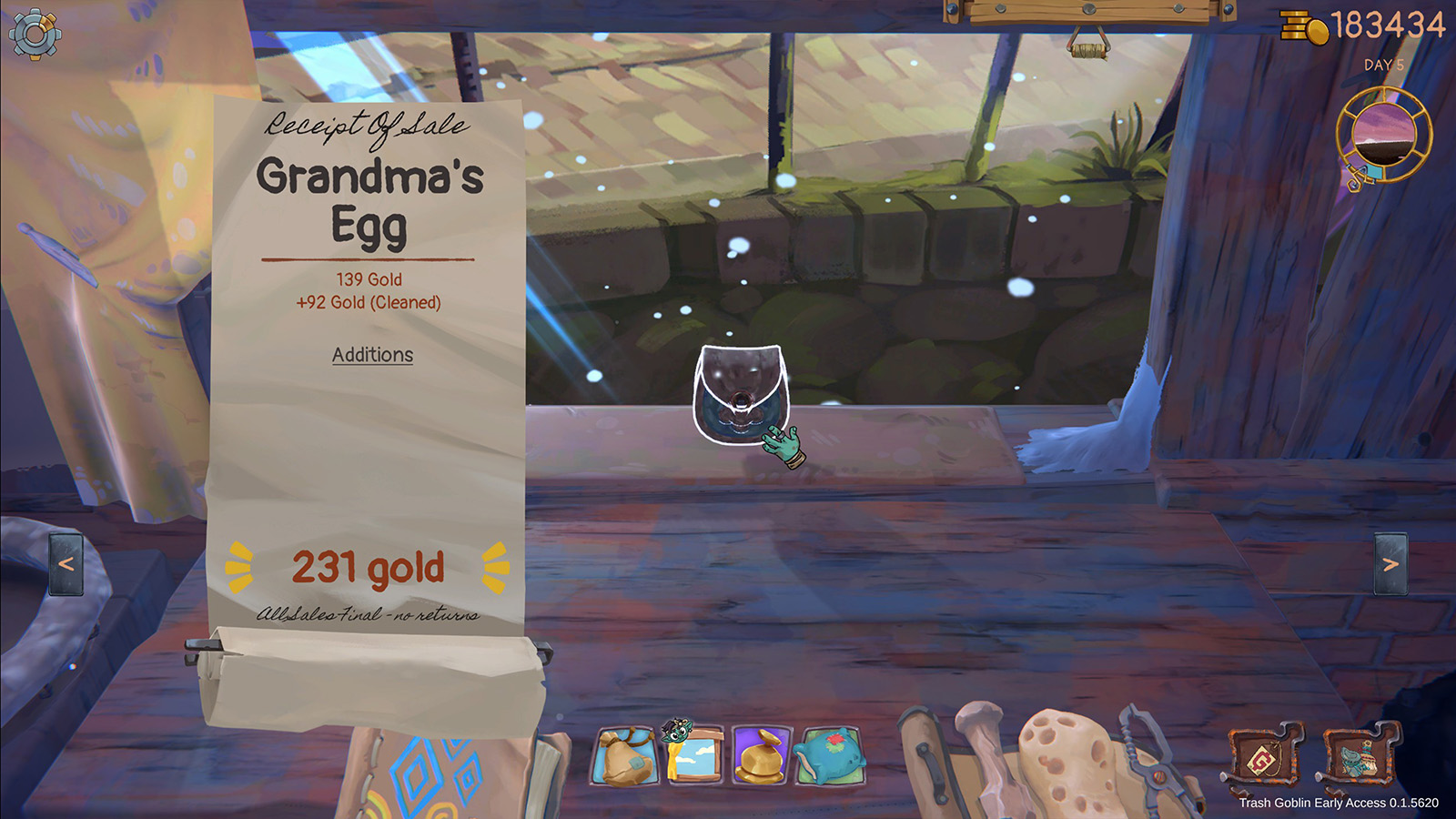 A screenshot from Trash Goblin, showing one of the many trinkets you'll find and upcycle.