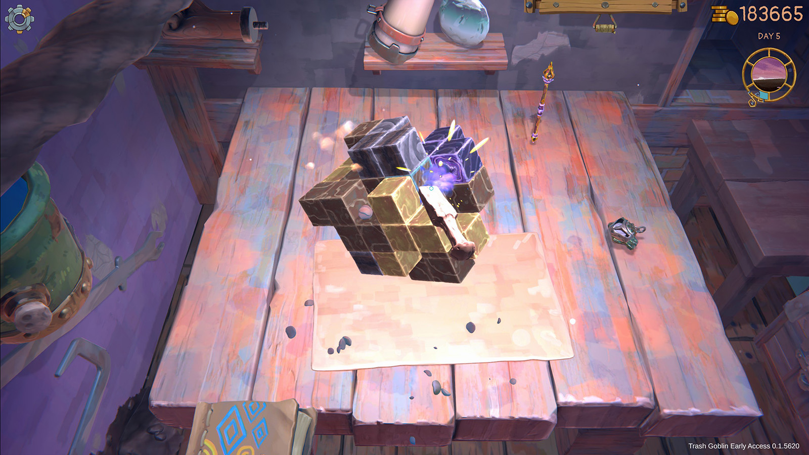 A screenshot from Trash Goblin, showing one of the many trinkets you'll find and upcycle.