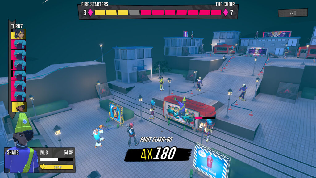 A screenshot from Canvas City showing two crews pitted against each other.