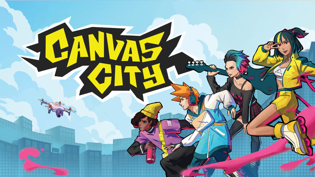 The official artwork for Canvas City showing a crew of dancers, street artists, and more.