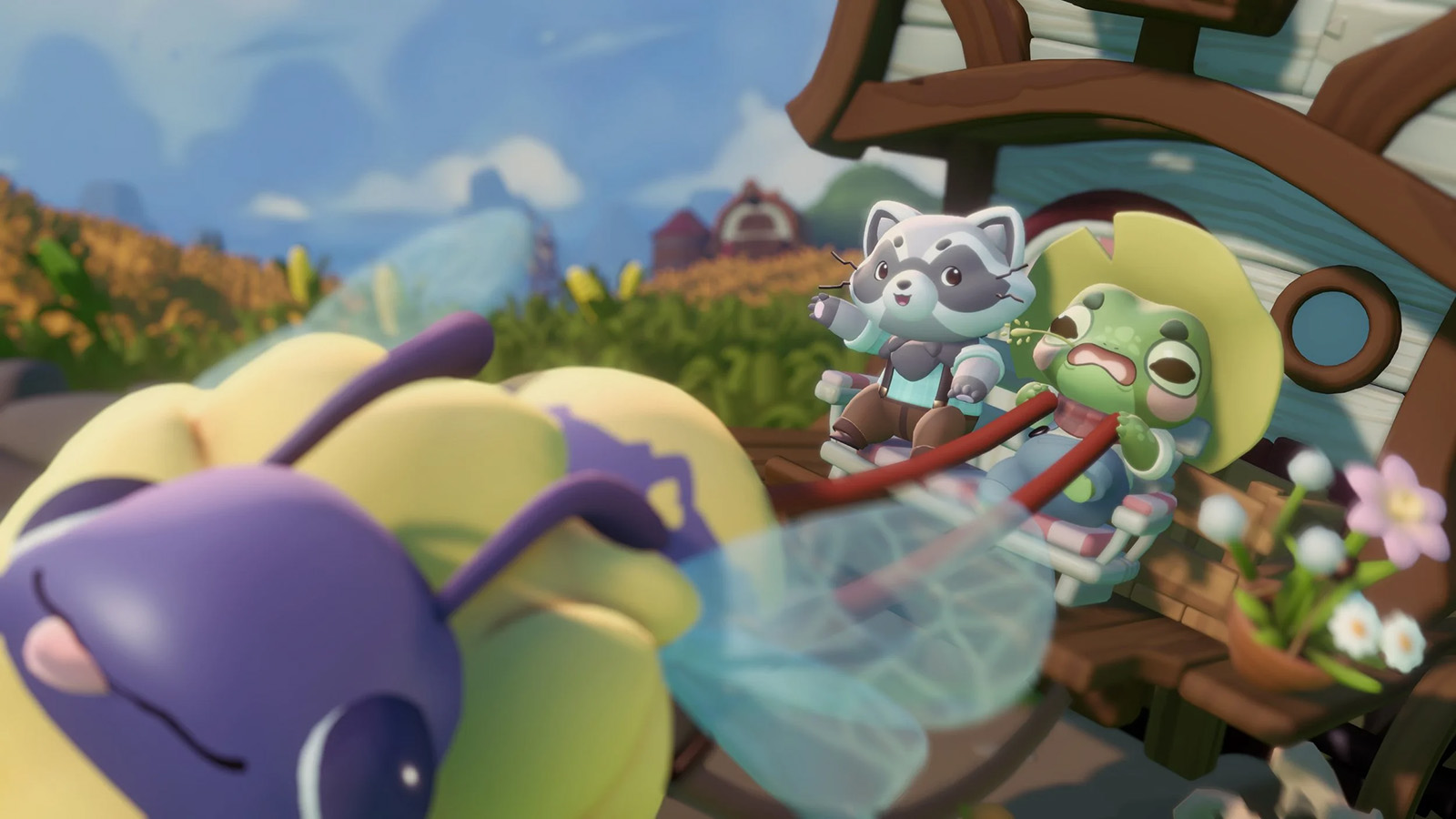 The official artwork for Cozy Caravan showing the player character moving in their caravan.