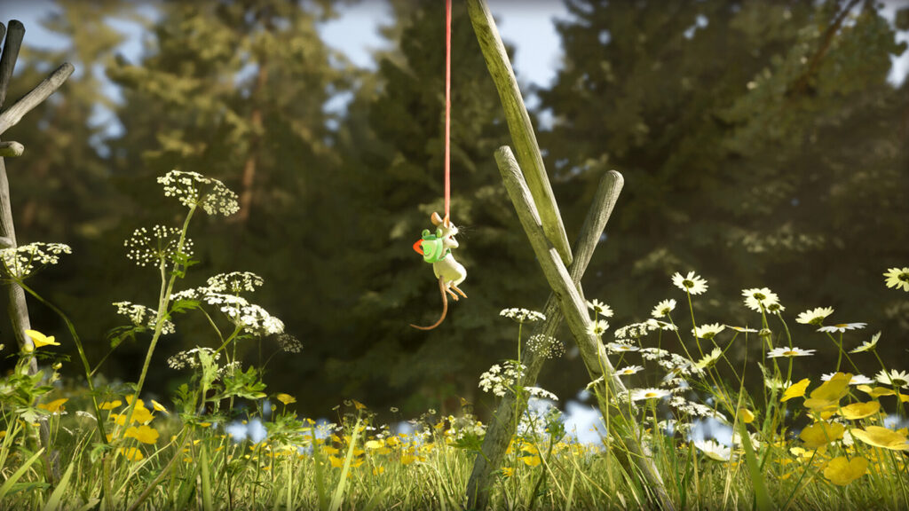 A screenshot from Hela showing the playable mouse climbing.