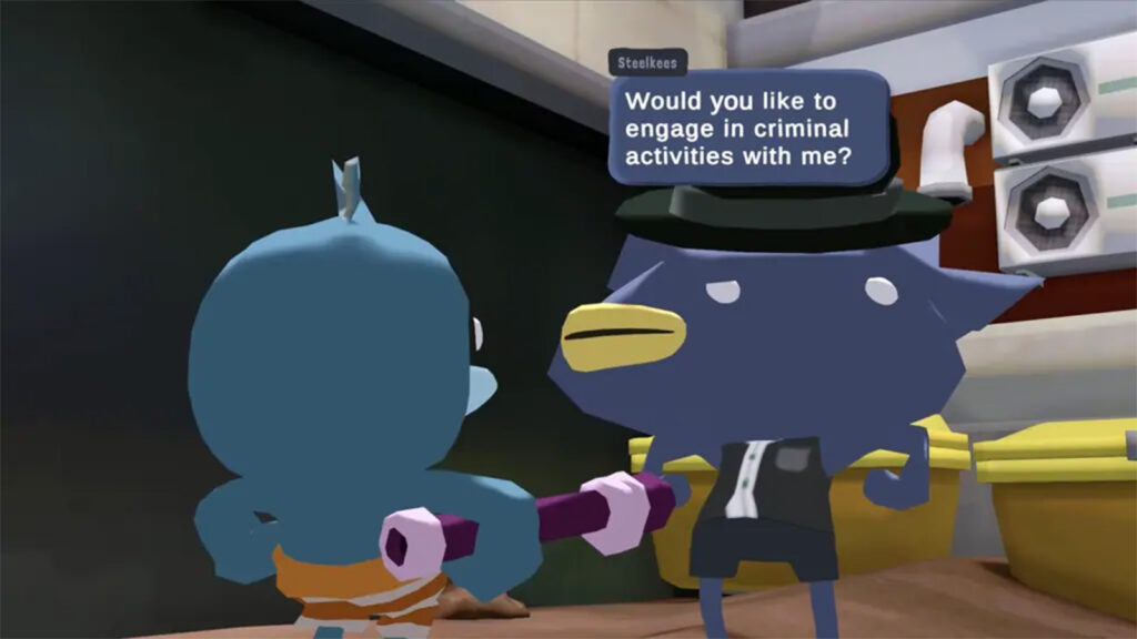 A screenshot of Tiny Terry's Turbo Trip showing Terry speaking to an NPC.