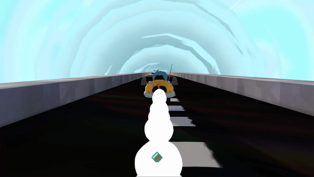 A screenshot from Tiny Terry's Turbo Trip showing Terry going to space.