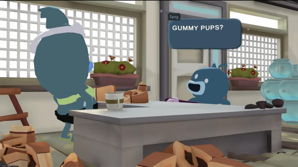 A screenshot of Tiny Terry's Turbo Trip showing Terry talking to Petra.