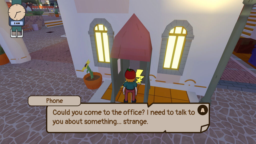 A screenshot from Nothing Strange Here, showing me triggering a main quest.
