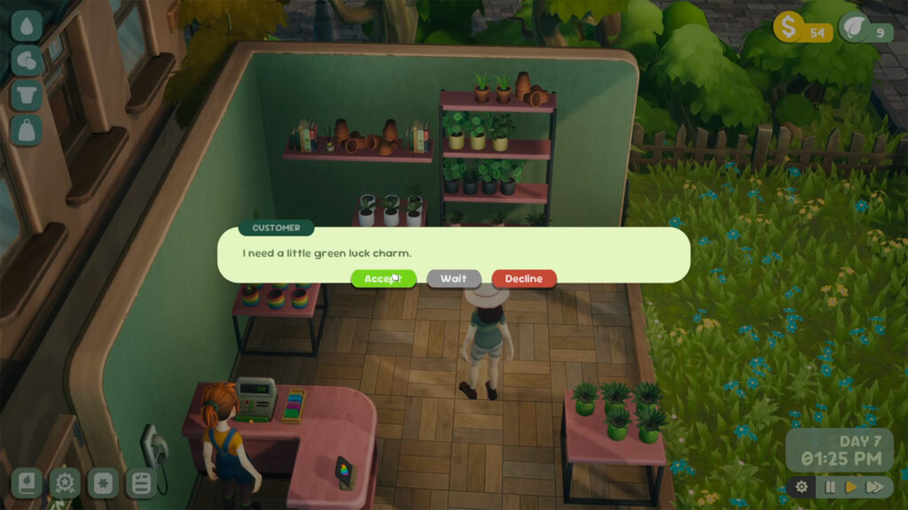 A screen grab of a customer request in the Leafy Corner demo.